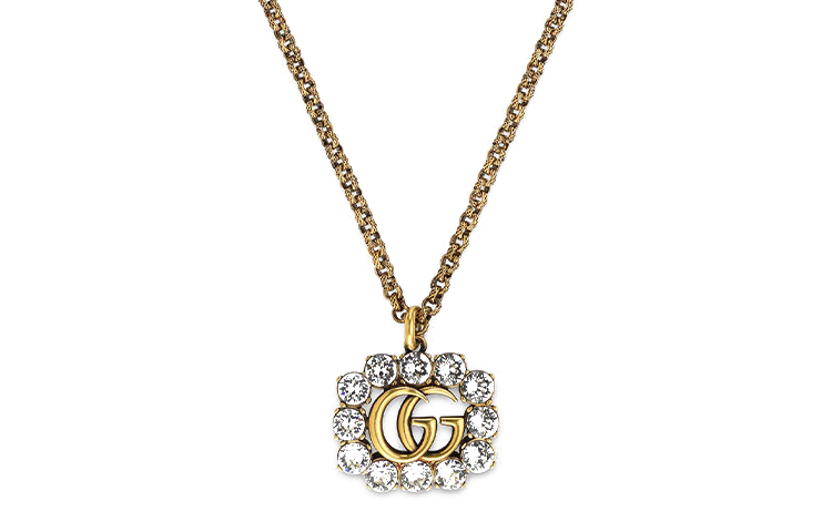 (Women) Gucci Double G Crystal Pendant Necklace for Women 605895-J1D50-8066 圖 2