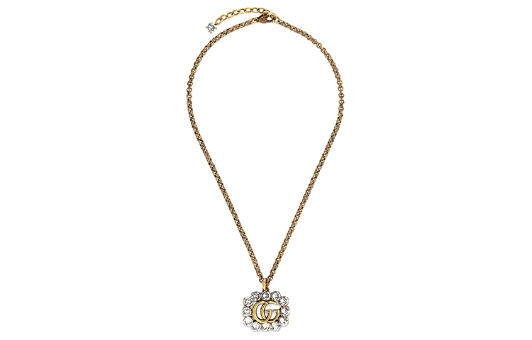 (Women) Gucci Double G Crystal Pendant Necklace for Women 605895-J1D50-8066 圖 4