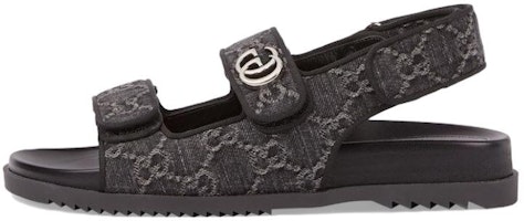 (Women) Gucci Double G Denim Slide 'Black' 771575-FACVP-8446 (Women) Gucci Double G Denim Slide 'Black' 771575-FACVP-8446