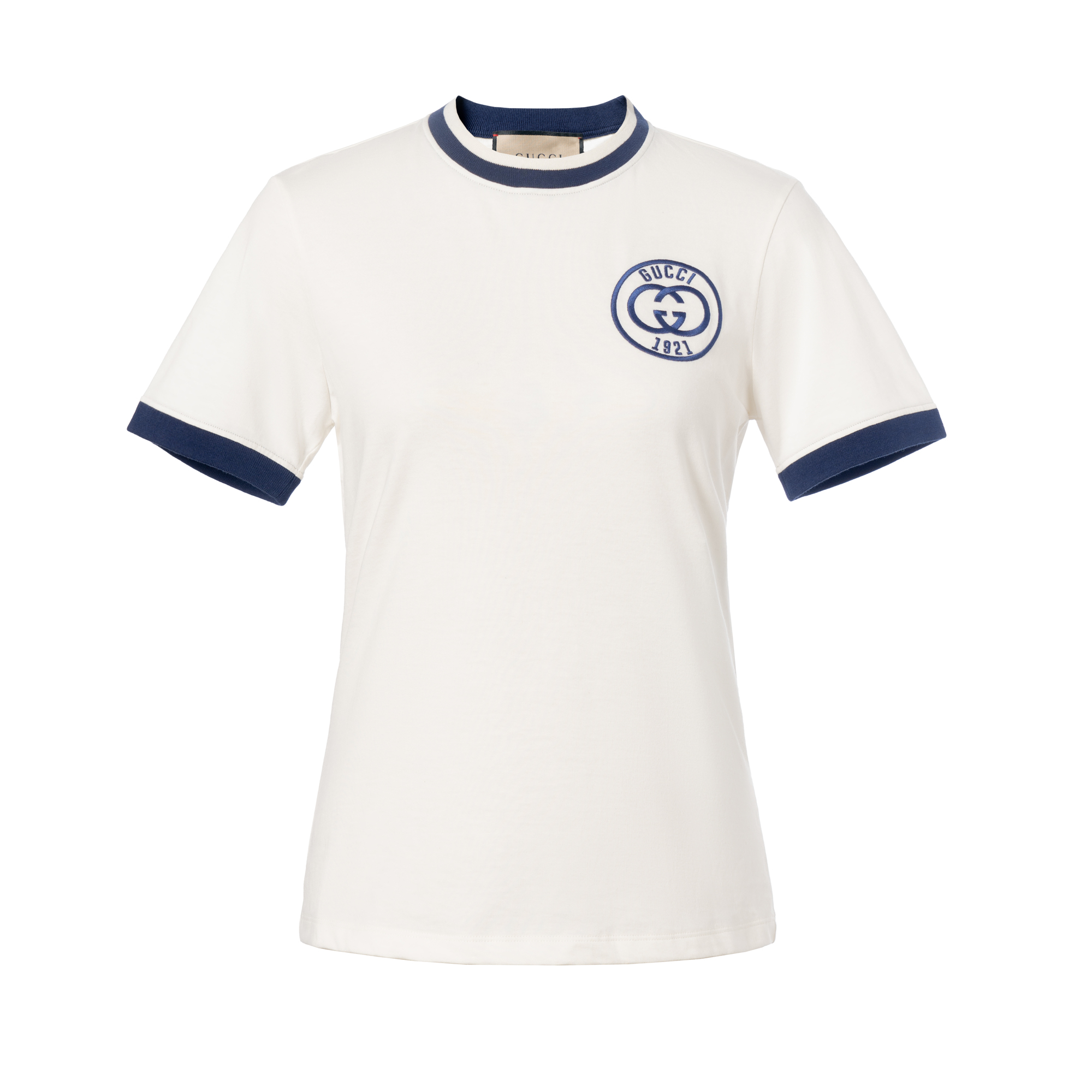 (Women) Gucci Double G Embroidered Short-Sleeve Tee Off-White 756596-XJFV8-9088