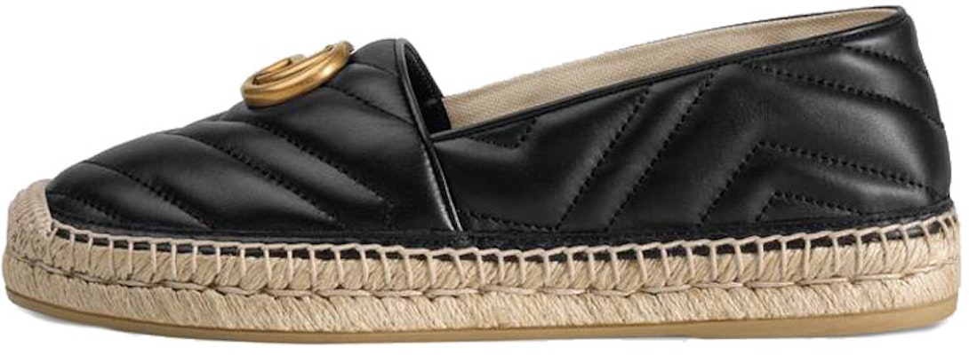 (Women) Gucci Double G Espadrille Black Leather 551890-BKO00-1000 Buy (Women) Gucci Double G Espadrille Black Leather 551890-BKO00-1000