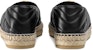 (W) Gucci Double G Espadrille Kulit Hitam 551890-BKO00-1000
