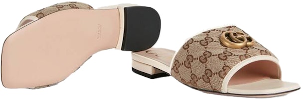 (W) Sandal Fesyen Beige Tumit Rata dengan Logo GG Gucci 619893-2HK80-9795 Purchase (W) Sandal Fesyen Beige Tumit Rata dengan Logo GG Gucci 619893-2HK80-9795