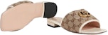 (W) Sandal Fesyen Beige Tumit Rata dengan Logo GG Gucci 619893-2HK80-9795