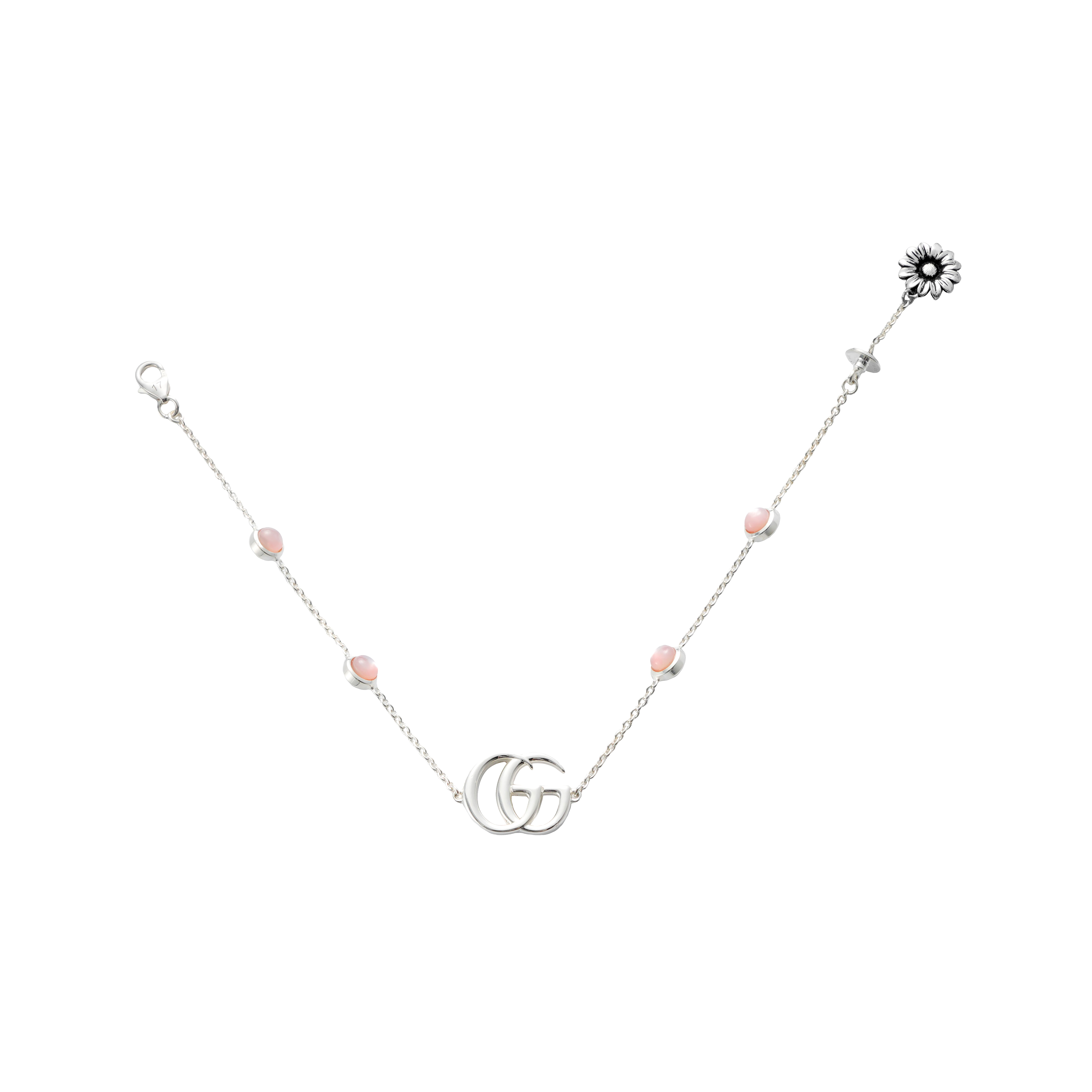 (Women) GUCCI Double G Floral 925 Silver Bracelet for Women - Silver. 527393-J8440-8164 圖 2