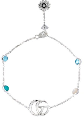 (W) 구찌 더블 G 플로럴 젬스톤 925 실버 여성 팔찌 527393-J8474-8517 Buy (W) 구찌 더블 G 플로럴 젬스톤 925 실버 여성 팔찌 527393-J8474-8517