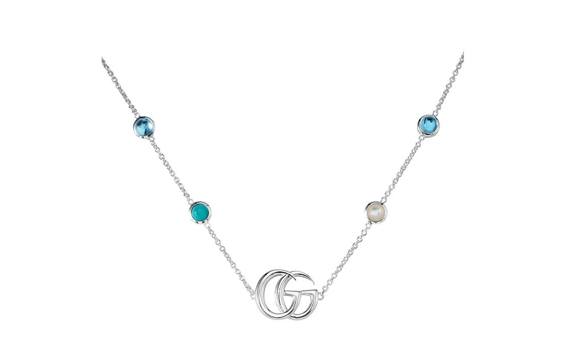 Lookbook (W) 구찌 더블 G 플로럴 젬스톤 925 실버 여성 팔찌 527393-J8474-8517