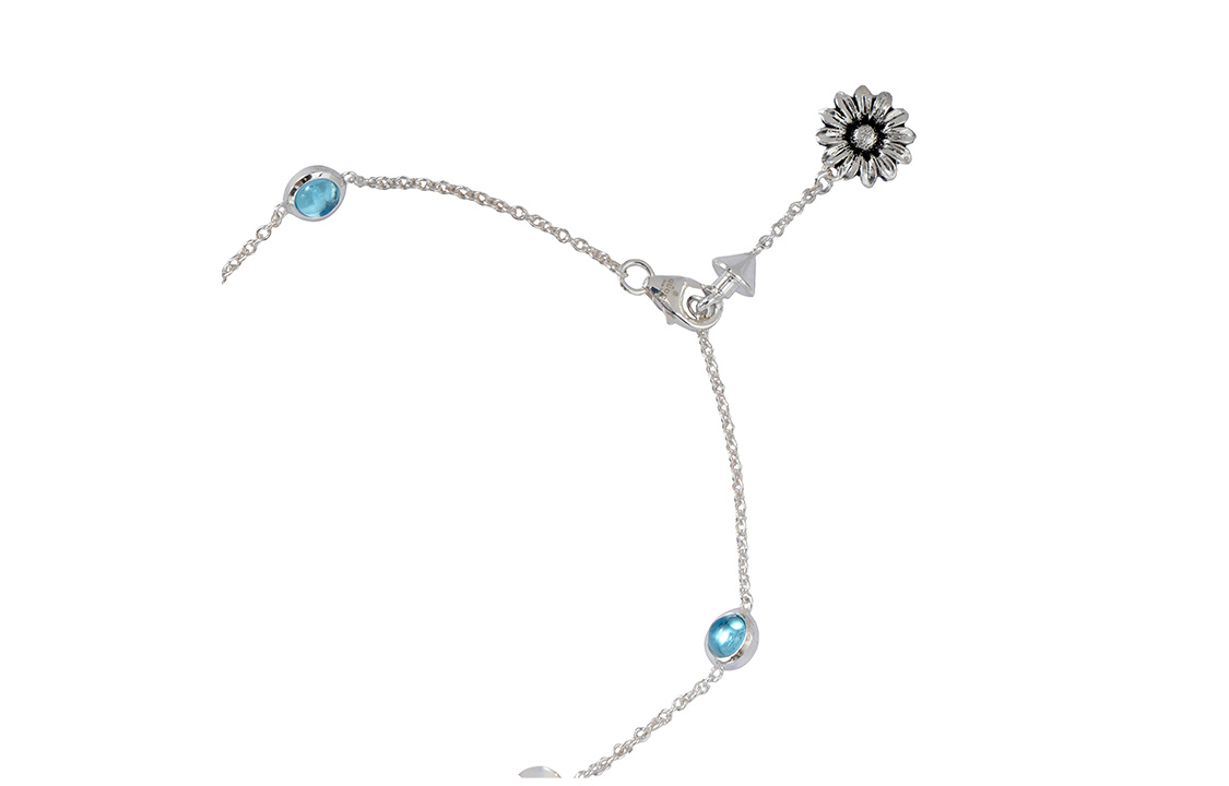 Purchase (W) 구찌 더블 G 플로럴 젬스톤 925 실버 여성 팔찌 527393-J8474-8517