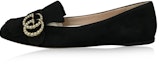 Buy (W) Gucci Marmont Fringe Suede Ballet Flats 'Hitam' 454299-C2000-1000