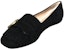 (W) Gucci Marmont Fringe Suede Ballet Flats 'Hitam' 454299-C2000-1000