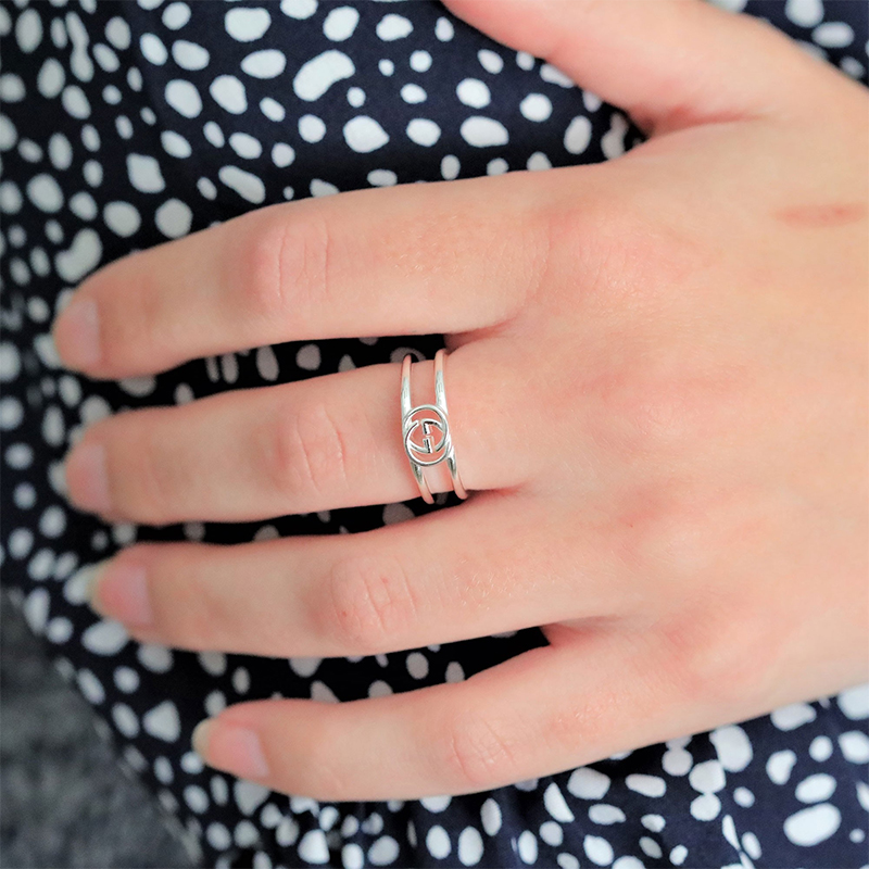 Details for (W) 구찌 더블 G 인터로킹 여성 반지 925 실버 6mm YBC298036001