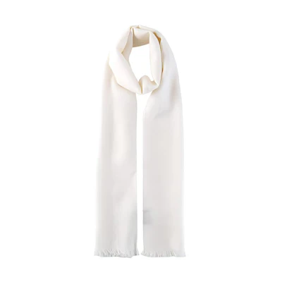 (Women) GUCCI Double G Jacquard Knit Scarf White 165904-3G646-9000