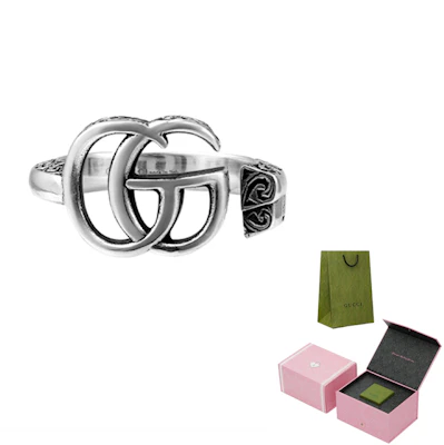 (W) GUCCI 双G标志925银戒指 - 银色 627760-J8400-0701 Purchase (W) GUCCI 双G标志925银戒指 - 银色 627760-J8400-0701