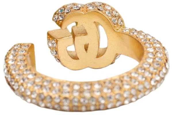 (Women) GUCCI Double G Key Gold Crystal Brass Fashion Ring Jewelry 645625-J1D50-8062 Lookbook (Women) GUCCI Double G Key Gold Crystal Brass Fashion Ring Jewelry 645625-J1D50-8062