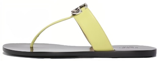 (Women) Gucci Double g Leather Casual Fashion Black Yellow Sandals 628013-A3N00-7412 (Women) Gucci Double g Leather Casual Fashion Black Yellow Sandals 628013-A3N00-7412