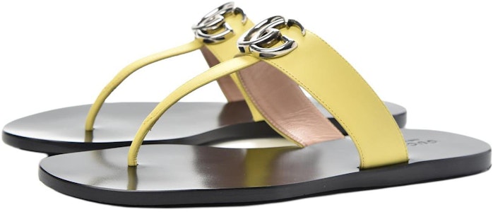 GUCCI 古馳 雙G造型 皮革 休閒時尚涼拖 女款 黑黃 Lookbook GUCCI 古馳 雙G造型 皮革 休閒時尚涼拖 女款 黑黃