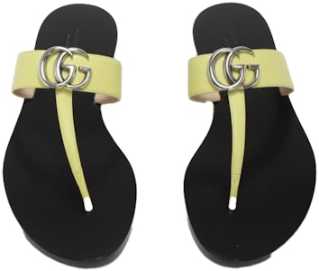 GUCCI 古馳 雙G造型 皮革 休閒時尚涼拖 女款 黑黃 Shop GUCCI 古馳 雙G造型 皮革 休閒時尚涼拖 女款 黑黃