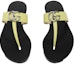 Shop (W) Sandal Kulit Santai Mode Gucci Double G Hitam Kuning 628013-A3N00-7412