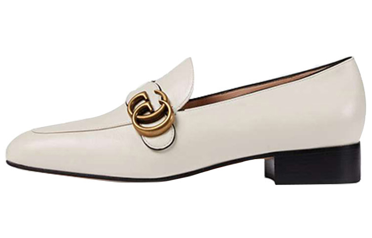 (Women) Gucci Double G Leather Loafers 'White' 602496-C9D00-9022
