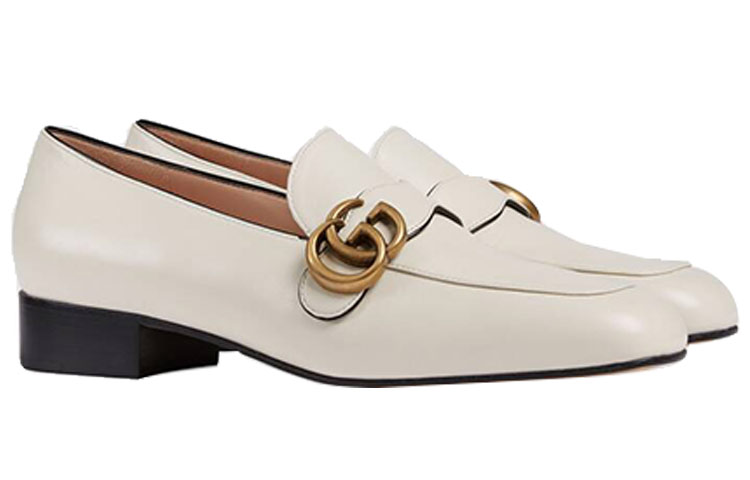 Order (W) Mocassini in Pelle Gucci Double G ''Bianco''. 602496-C9D00-9022