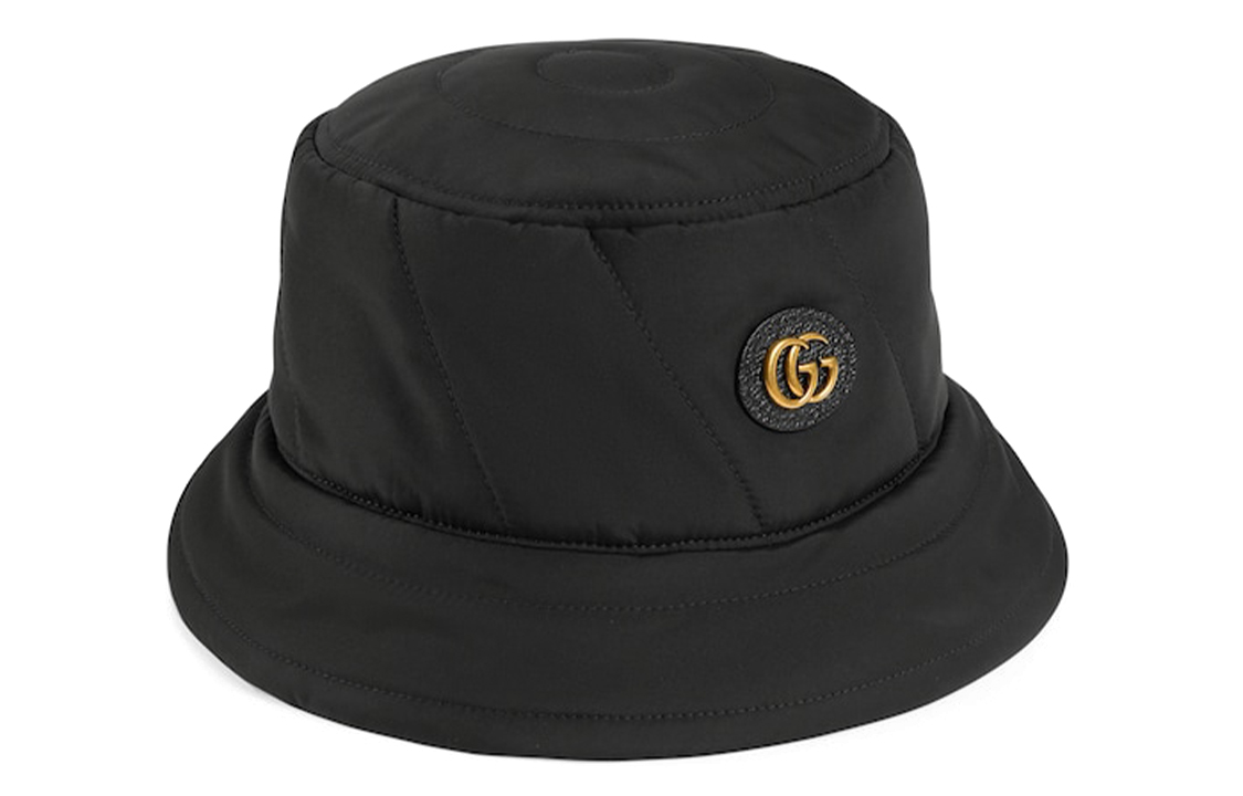 Order (W) GUCCI 雙G皮革貼飾漁夫帽 女款 - 黑色 7579223HAWC1060