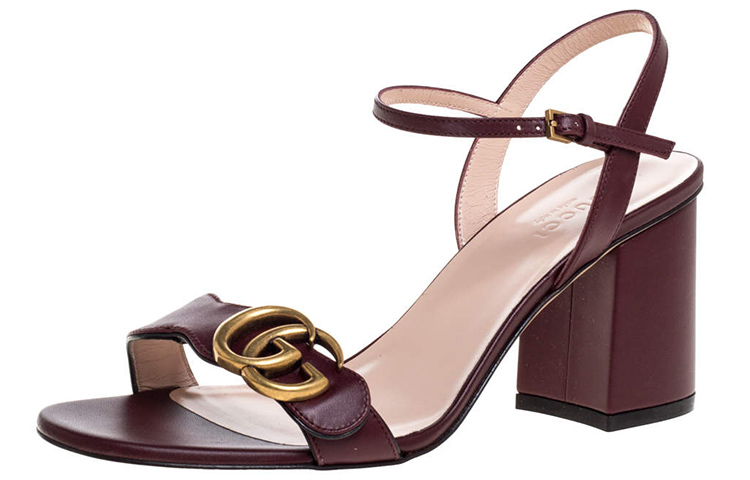 Order (Women) Gucci Double G Leather Sandal 'Chestnut' 453379-A3N00-6629