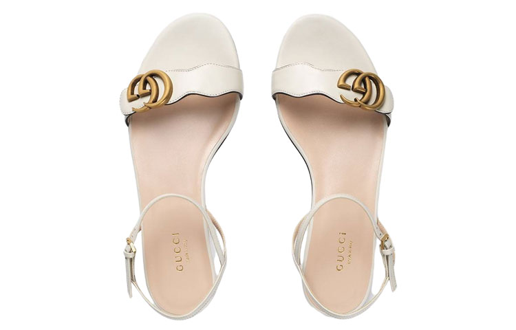 Shop (W) Sandalo in Pelle Gucci Double G ''Bianco'' 524631-A3N00-9022