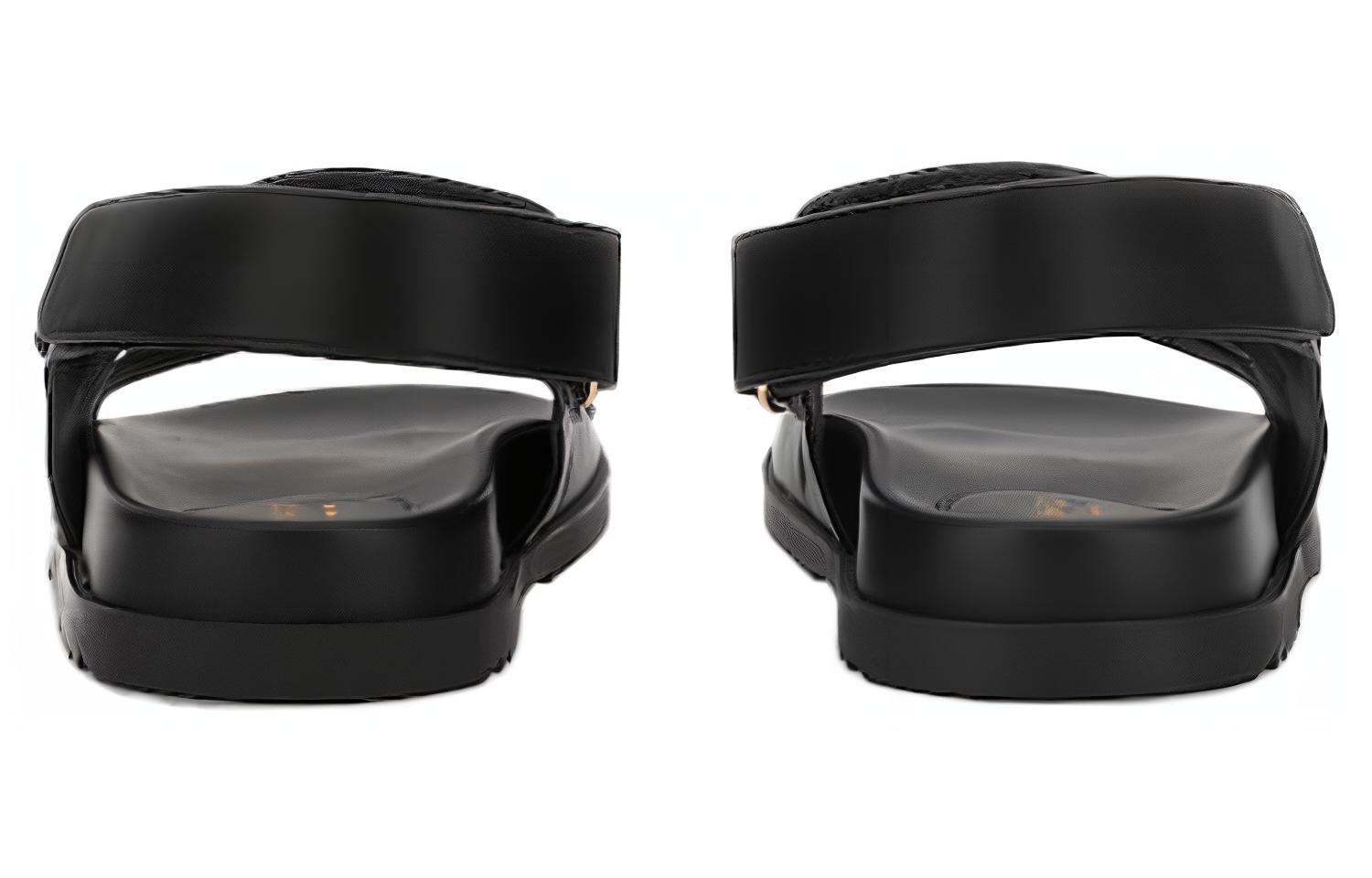 Purchase (W) Gucci Sandalia de Cuero con Doble G 'Negro' 771578-BKO00-1000