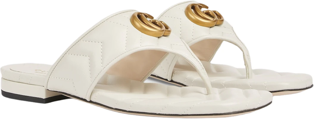 (Women) Gucci Double G Leather Slides 'White' 776948-BKO60-9049 Order (Women) Gucci Double G Leather Slides 'White' 776948-BKO60-9049