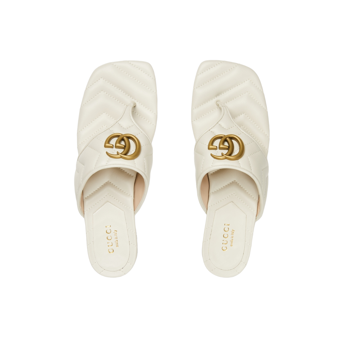 Shop (Women) Gucci Double G Leather Slides 'White' 776948-BKO60-9049
