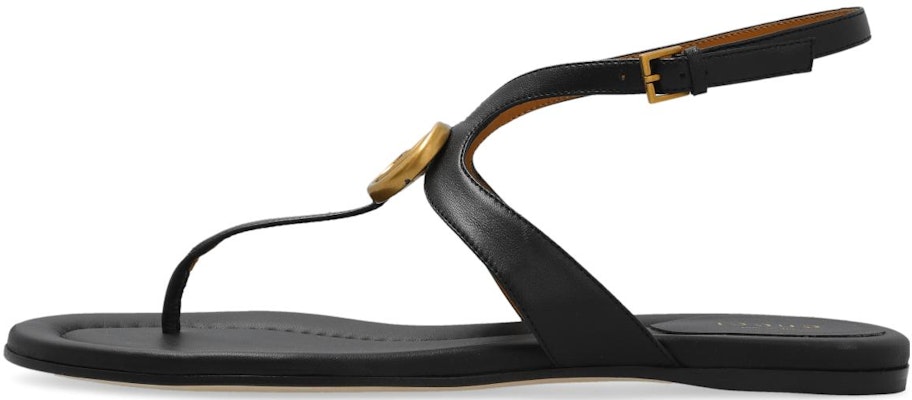(Women) Gucci Double G Leather Thong Buckle Sandal 'Black' 746030-BKO00-1000 Buy (Women) Gucci Double G Leather Thong Buckle Sandal 'Black' 746030-BKO00-1000