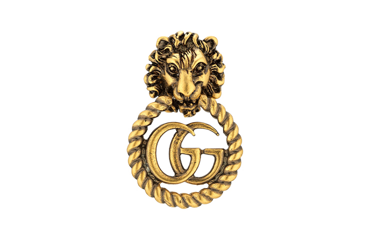 (Women) GUCCI Double G Lion Head Earrings Vintage Gold 605857-I4600-0933 圖 2