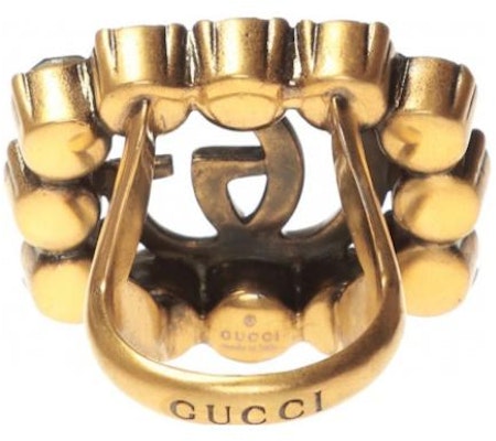 (Women) GUCCI Double G Logo Metal Ring for Women 605820 j1d50 8067 Shop (Women) GUCCI Double G Logo Metal Ring for Women 605820 j1d50 8067