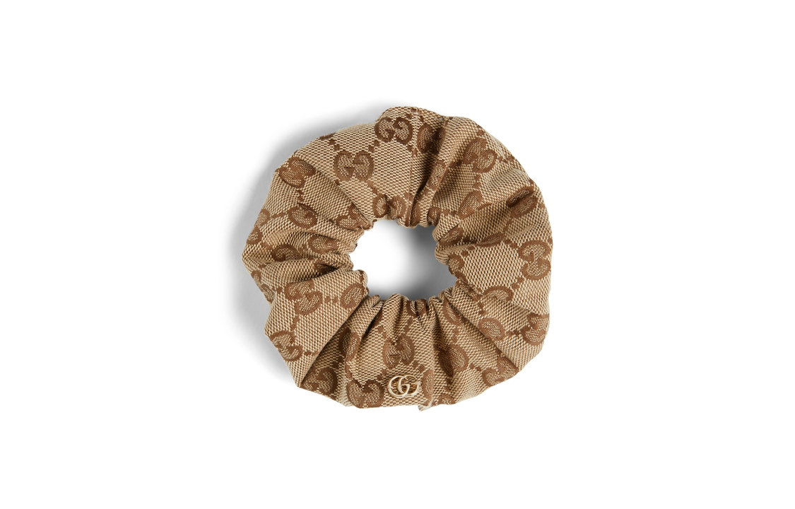 (Women) GUCCI Double G Logo Polyester Hair Tie Beige  Accessory 7902253GANH9764