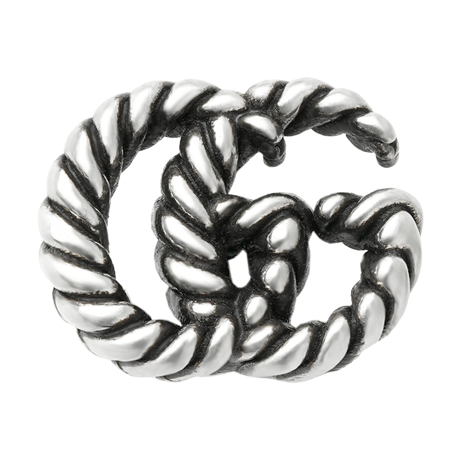 (Women) GUCCI Double G Pattern Aged Effect 925 Silver Earrings Silver 627755-J8400-0701 圖 3