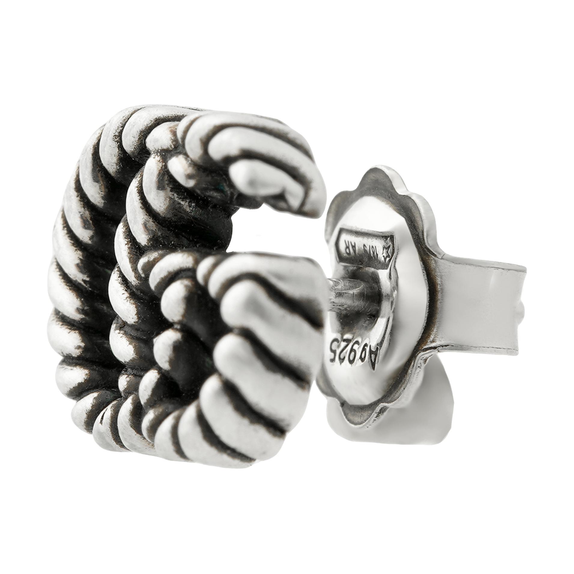 (Women) GUCCI Double G Pattern Aged Effect 925 Silver Earrings Silver 627755-J8400-0701 圖 4