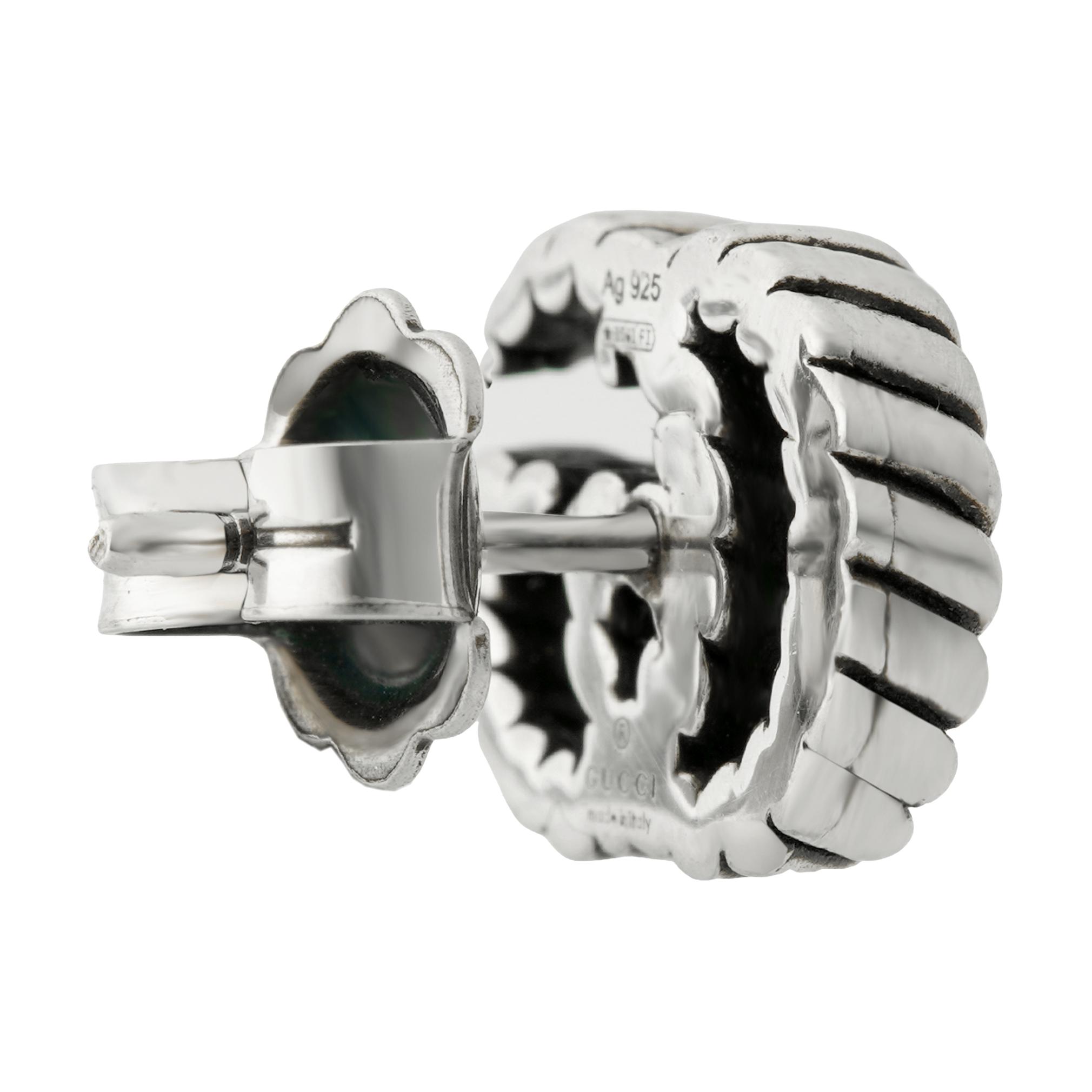 (Women) GUCCI Double G Pattern Aged Effect 925 Silver Earrings Silver 627755-J8400-0701 圖 5