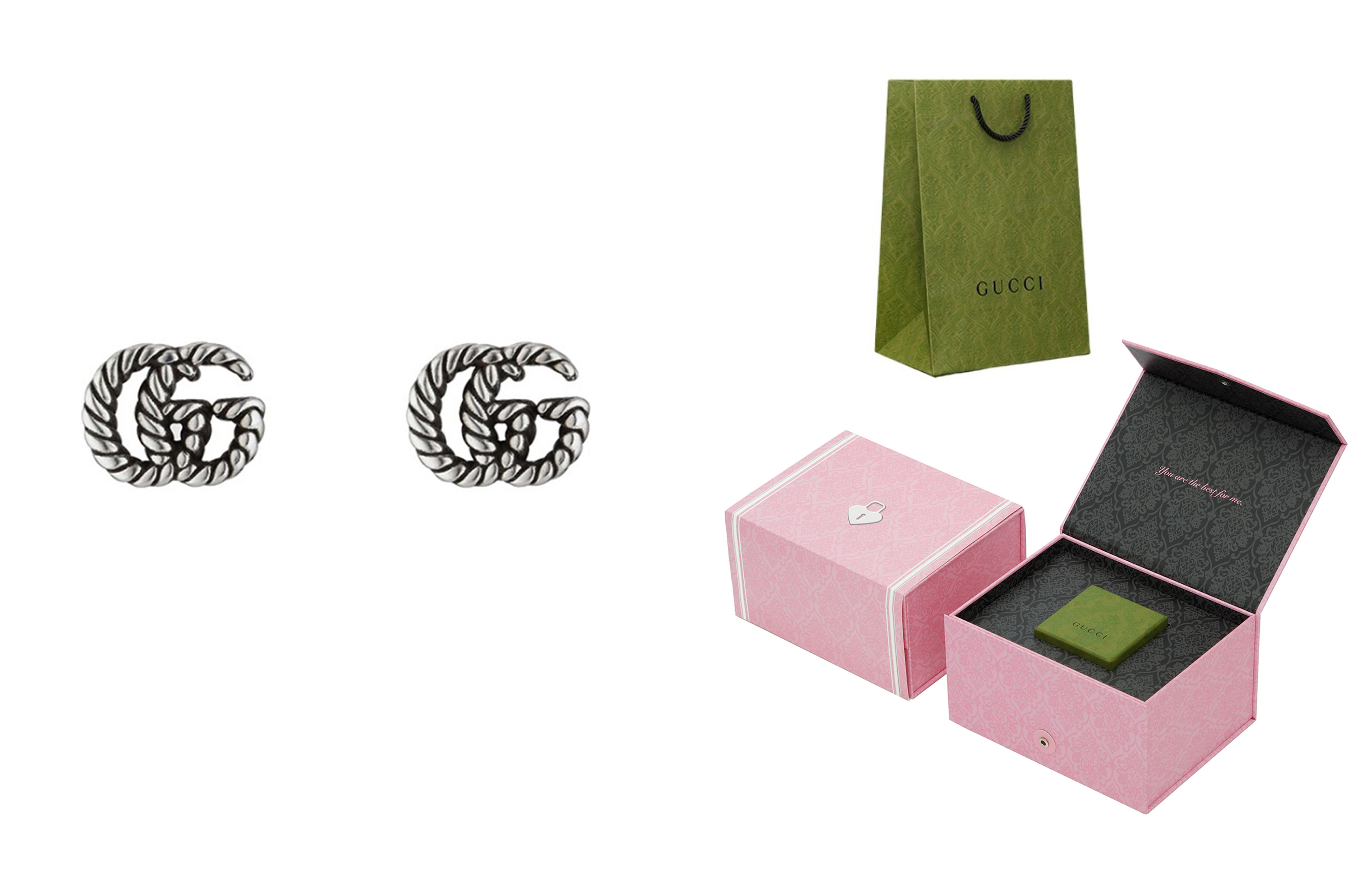 (Women) GUCCI Double G Pattern Aged Effect 925 Silver Earrings Silver 627755-J8400-0701 圖 9