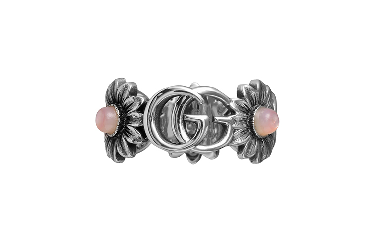 (Women) GUCCI Double G Pink Floral 925 Silver Ring for Women. 527394-J8440-8164 圖 2
