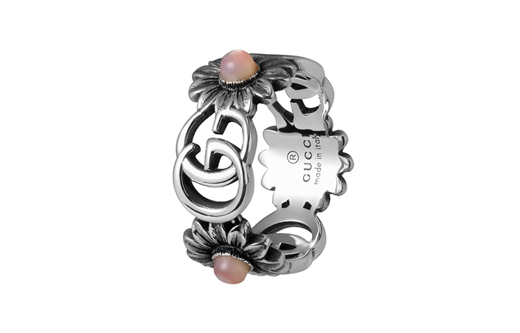 (Women) GUCCI Double G Pink Floral 925 Silver Ring for Women. 527394-J8440-8164 圖 3