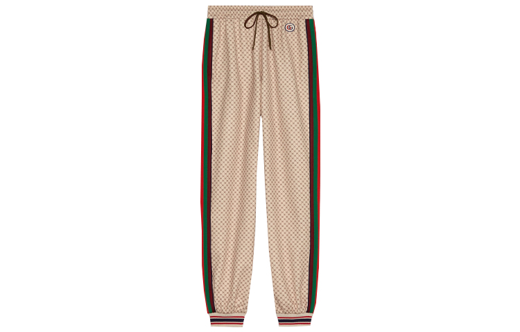 (Women) Gucci Double G Print Beige Casual Pants SS21 655198-XJDFP-9115