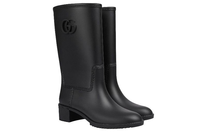 Shop (W) Bota de Lluvia Gucci Double G 'Caucho Negro' 762700-J8710-1000