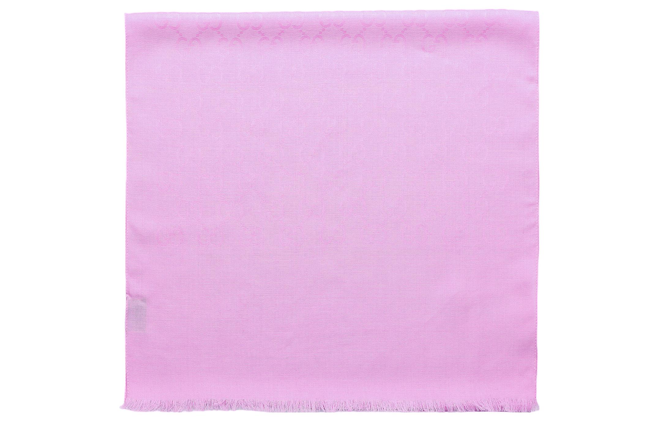 (Women) GUCCI Double G Reversible Jacquard Tassel Shawl Wool Scarf Women Pink 165904-3G646-6900