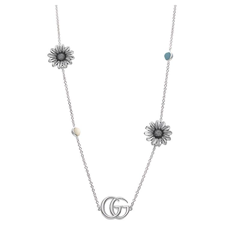 (Women) GUCCI Double G Series 925 Silver Necklace  Fashion - Silver. 527402-J8474-8517