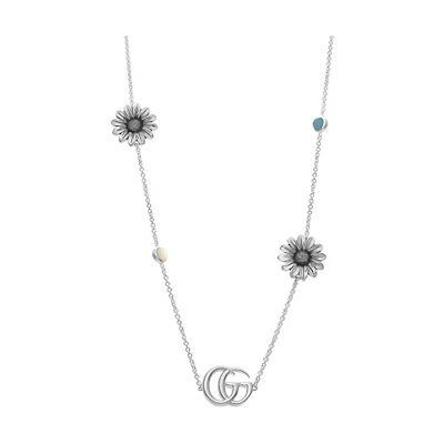 (Women) GUCCI Double G Series 925 Silver Necklace Fashion - Silver. 527402-J8474-8517