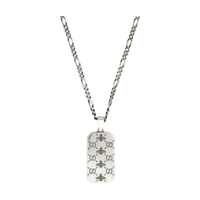 (Women) GUCCI Double G Series GG & Bee Engraved 925 Silver Pendant for Women. 728265J89B09515