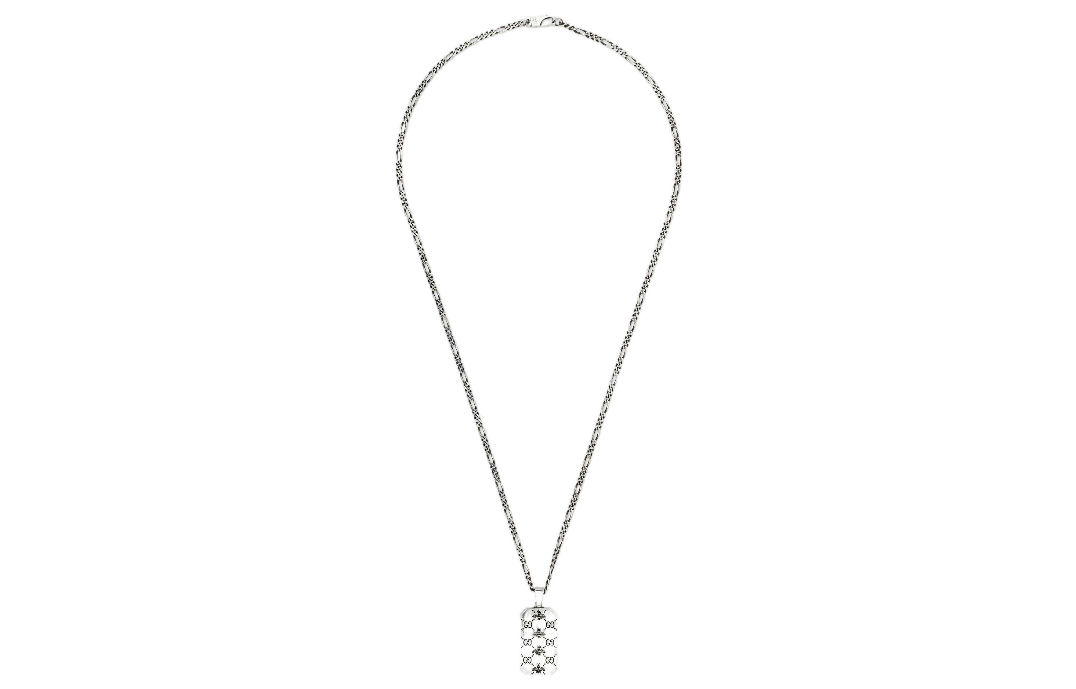 Shop (Women) GUCCI Double G Series GG & Bee Engraved 925 Silver Pendant for Women. 728265J89B09515