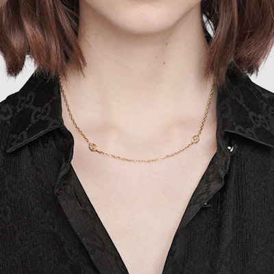 (W) GUCCI Rantai Leher Double G Interlocking - Aksesori Fesyen. 629901-J8500-8000 Lookbook (W) GUCCI Rantai Leher Double G Interlocking - Aksesori Fesyen. 629901-J8500-8000