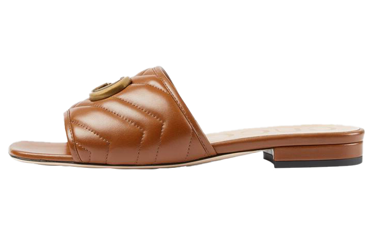 Buy (W) Sandal Geser Kulit Cokelat Gucci Double G 646169-BKO60-2535