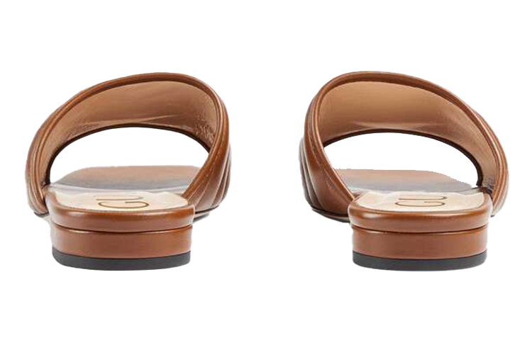 Shop (W) Sandal Geser Kulit Cokelat Gucci Double G 646169-BKO60-2535